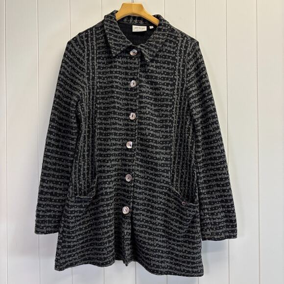 APT Designs Womens Lagenlook Scandi Artsy Plaid Tunic Jacket Size L/XL Classic - Picture 1 of 8
